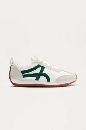 Zapatillas Bajas de Encaje en Verde