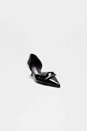 Zapatos de Tacón Bajo Punta Afilada en Negro