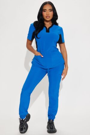 Conjunto de Uniforme Médico Bicolor con Joggers Ajustables