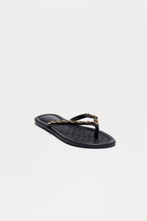 Sandalias Planas Acolchadas con Detalle Trenzado