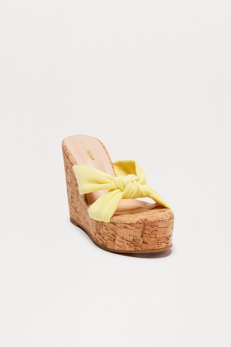 Sandalias de Plataforma con Tacón de Corcho - Amarillo - Image 7