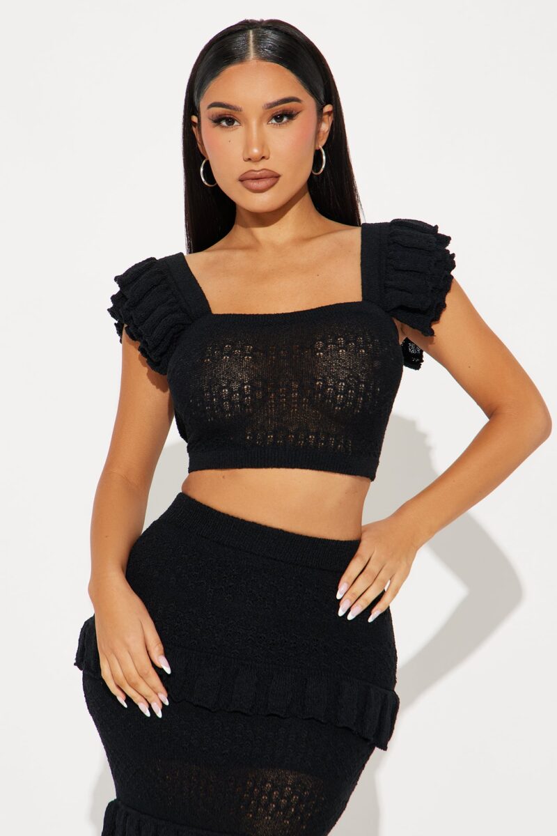 Set de Top y Falda con Volantes Arabella en Negro - Image 2