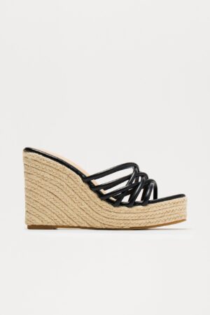 Plataformas de Yute Estilo Juniper - Negro