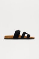 Sandalias Deslizables con Detalle de Corcho y Hebilla