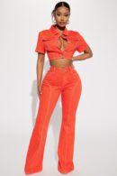 Chaqueta Vaquera Corta en Naranja