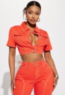 Chaqueta Vaquera Corta en Naranja