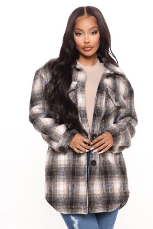 Camisa de Abrigo a Cuadros Oversize