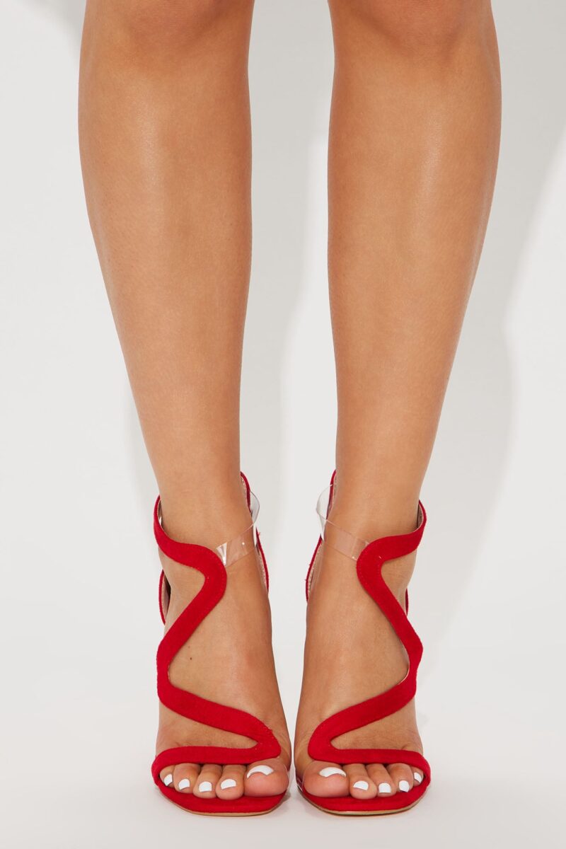 Sandalias de Cuña con Cierre Trasero y Detalles de Tiras - Rojo - Image 5