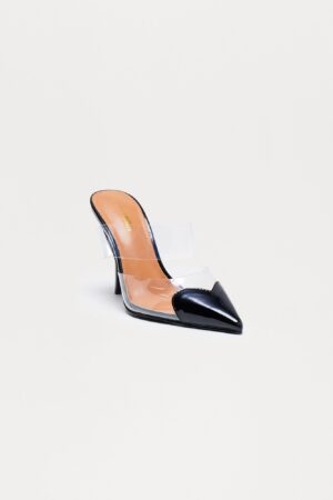 Zapatos de Tacón Stiletto con Detalle de Corazón y PVC Transparente