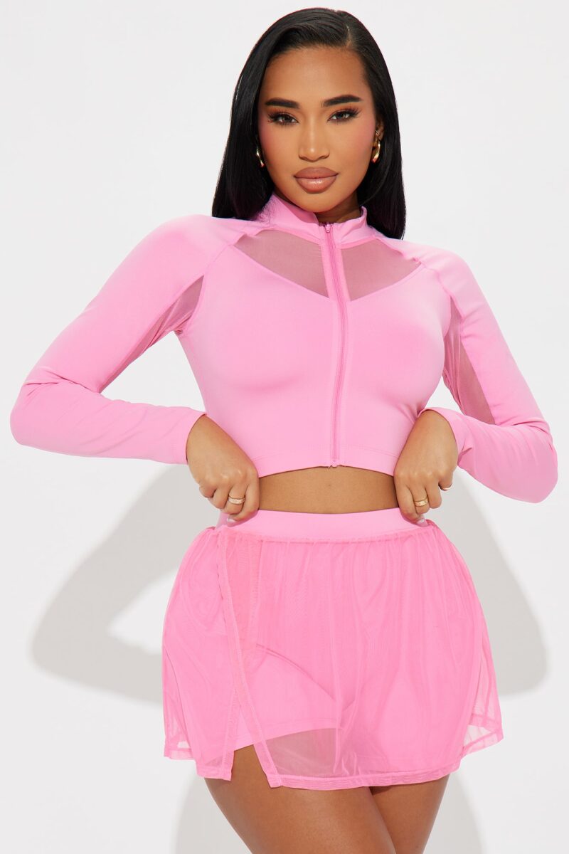 Chaqueta Deportiva Activa Rosada con Detalles en Malla - Image 10