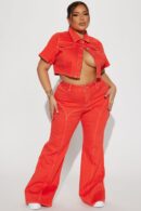 Chaqueta Vaquera Corta en Naranja