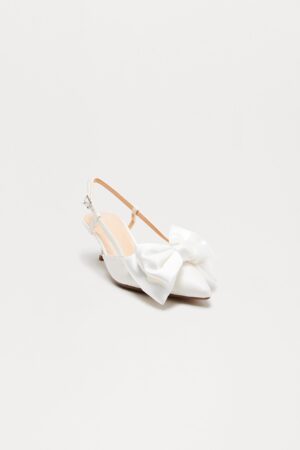 Zapatos de Tacón Bajo con Lazo de Satén y Tobillera