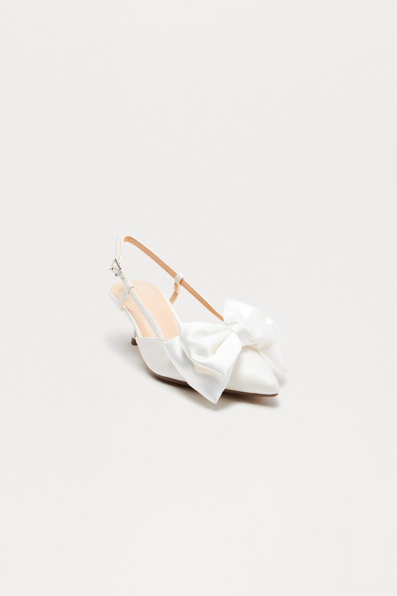 Zapatos de Tacón Bajo con Lazo de Satén y Tobillera