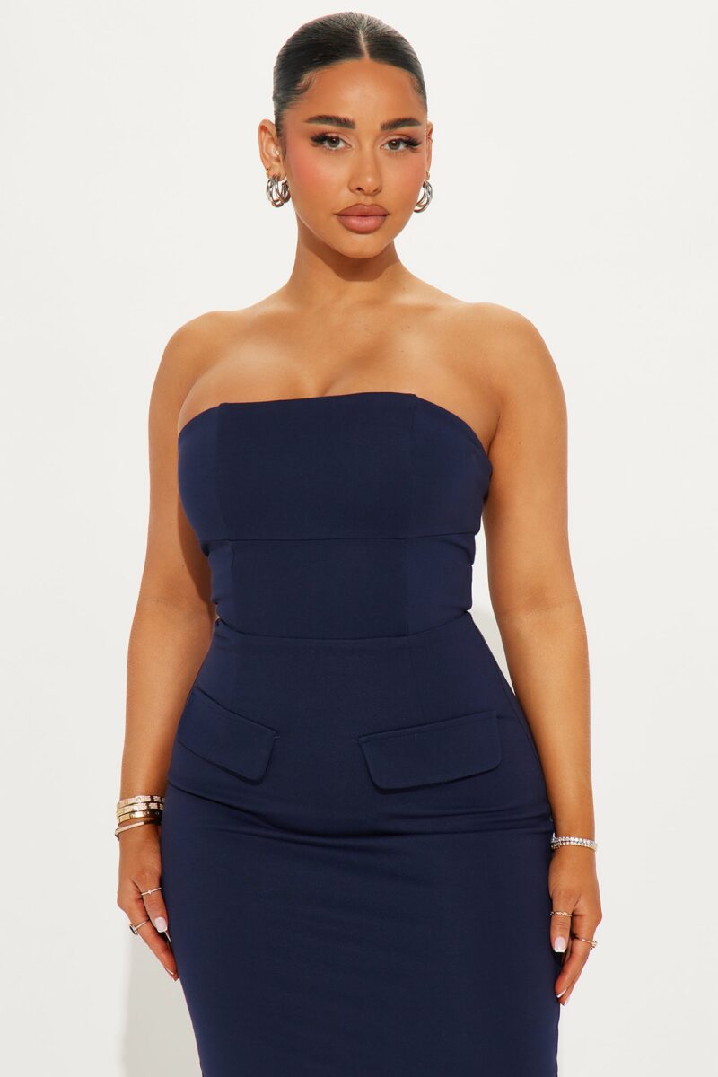 Vestido Maxi Sin Tirantes con Falsos Bolsillos - Image 8