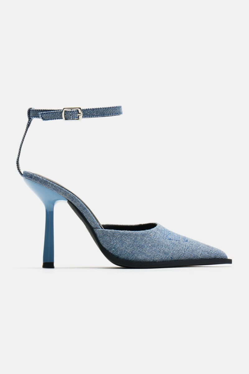 Zapatos de Tacón Alto Puntiagudos en Denim - Image 4