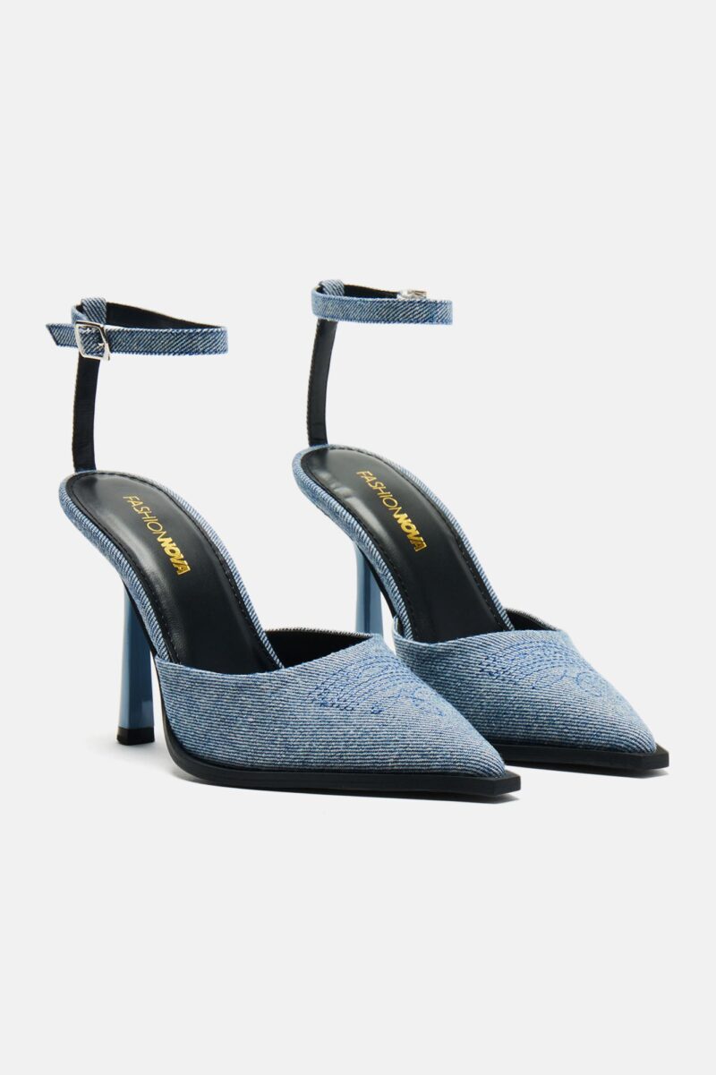 Zapatos de Tacón Alto Puntiagudos en Denim - Image 2