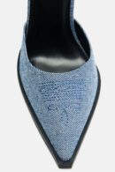 Zapatos de Tacón Alto Puntiagudos en Denim