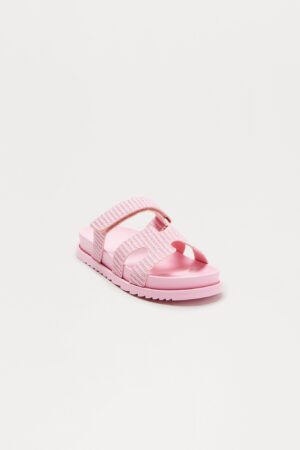 Sandalias Planas con Correas de Rafia - Rosa