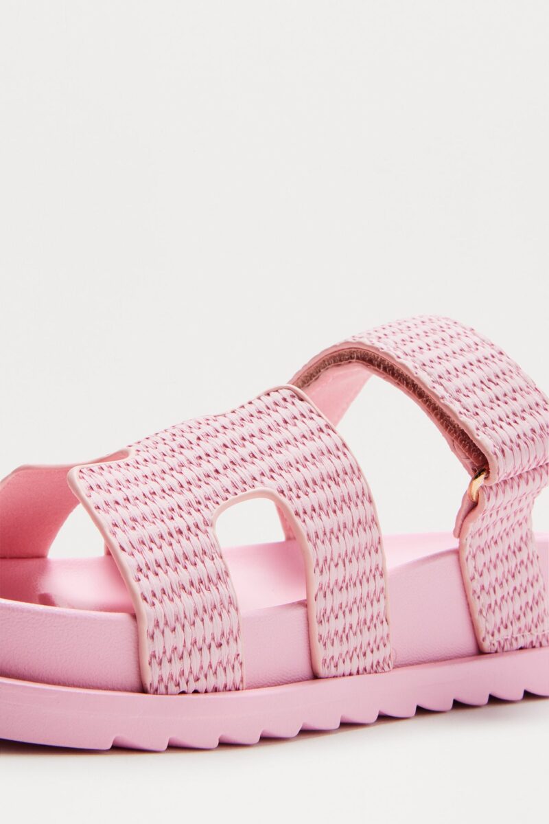 Sandalias Planas con Correas de Rafia - Rosa - Image 16