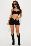 Conjunto de Falda y Top Corto con Detalles Fruncidos