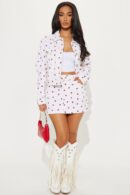 Conjunto Mini Falda y Chaqueta Estampado de Fresas