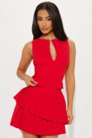 Conjunto de Top y Falda Plisada con Cierre Lateral