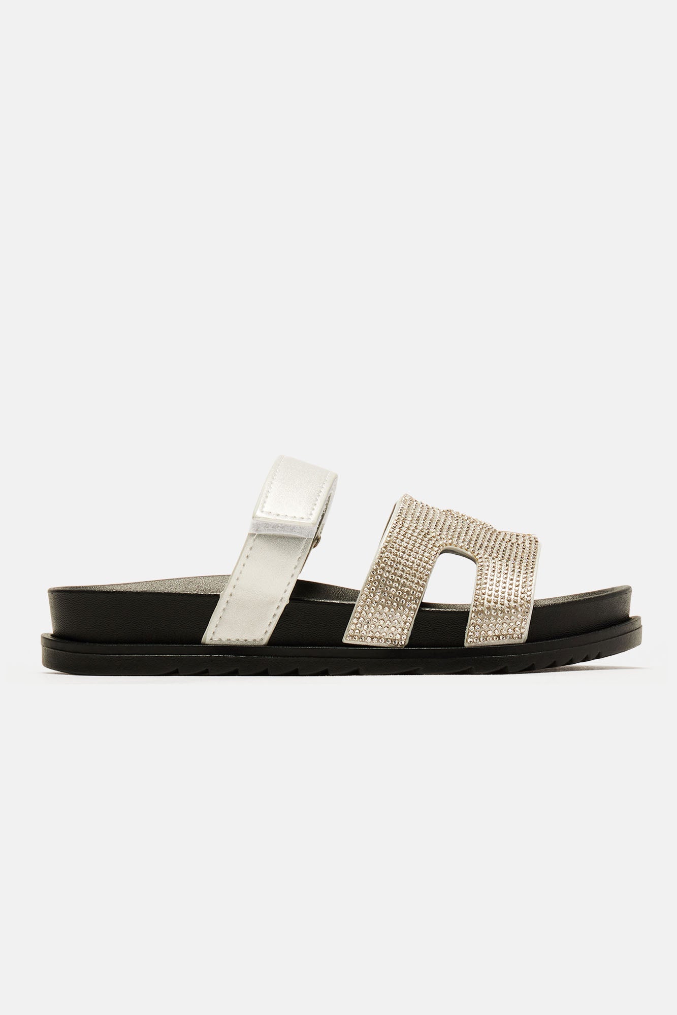 Sandalias Casuales con Adornos de Estrás - Plata