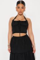 Conjunto Campiña: Top Corset Halter y Falda Larga