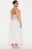 Set de Top Halter y Falda Midi Lunares