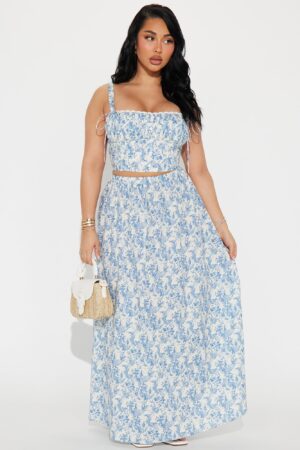 Conjunto Maxi Falda y Top Tank en Azul