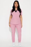 Conjunto de Uniforme Médico Bicolor con Joggers Ajustables