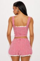 Conjunto de Top Corset y Falda Burbuja en Vichy