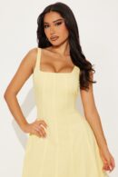 Vestido Maxi Burbuja Sin Mangas con Escote Redondo