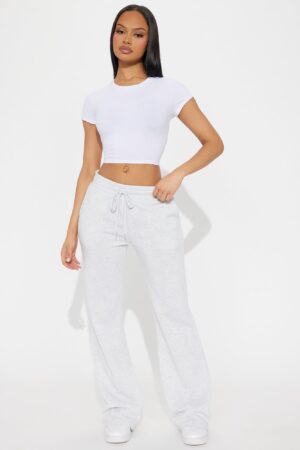 Pantalones Lounge Acampanados en Gris Claro