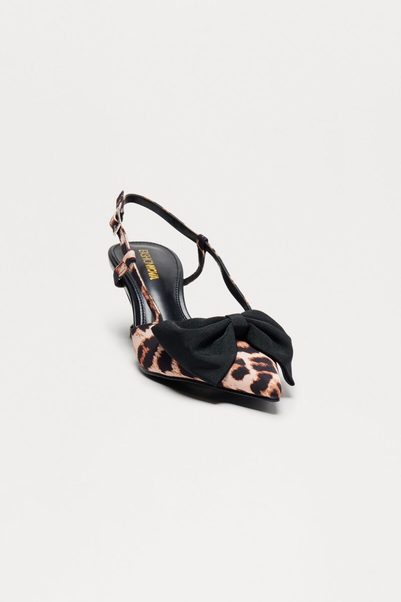 Tacones Gatito con Detalle de Moño - Estampado Leopardo - Image 5