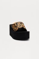 Sandalias Plataforma Estilo Leopardo con Tacón Medio