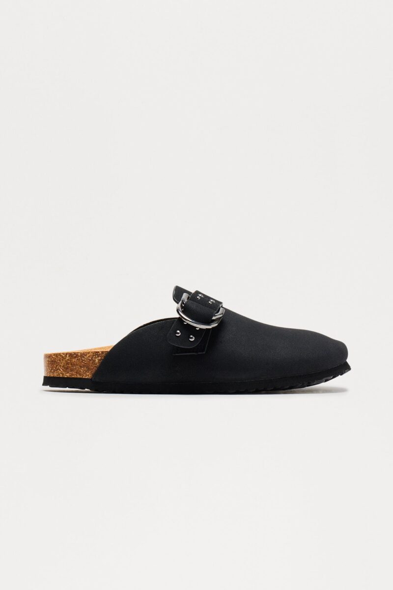 Sandalias Planas con Hebilla - Negro - Image 2