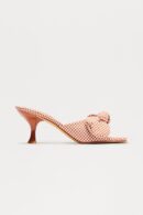 Mules de Cuadros con Detalle de Lazo y Taco Medio