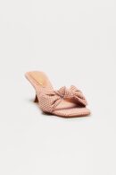 Mules de Cuadros con Detalle de Lazo y Taco Medio