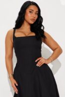 Vestido Maxi Burbuja Sin Mangas con Escote Redondo