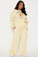 Conjunto de Sudadera y Pantalón Ancho en Felpa - Melocotón