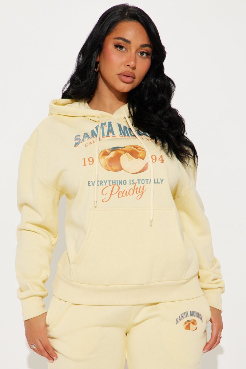 Conjunto de Sudadera y Pantalón Ancho en Felpa - Melocotón - Image 2