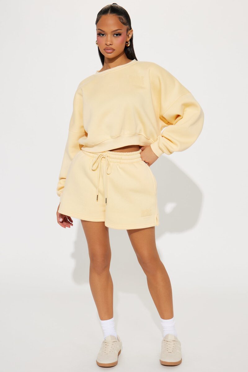 Conjunto de Short y Sudadera de Felpa - Amarillo - Image 12