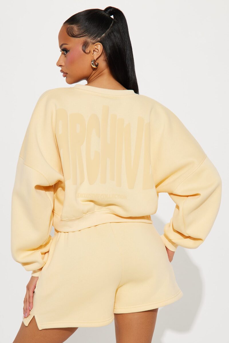 Conjunto de Short y Sudadera de Felpa - Amarillo - Image 16