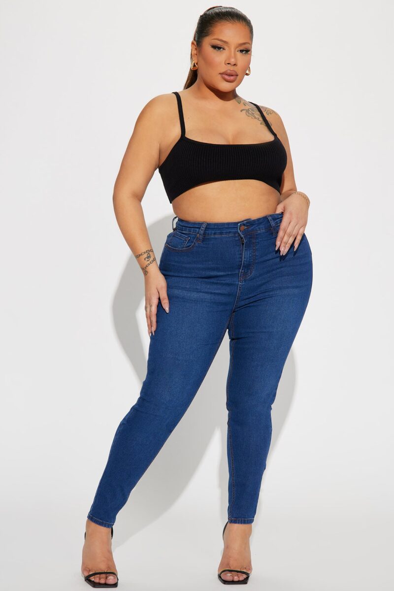 Jeans Skinny Elásticos para Curvas - Lavado Medio - Image 4