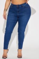 Jeans Skinny Elásticos para Curvas - Lavado Medio