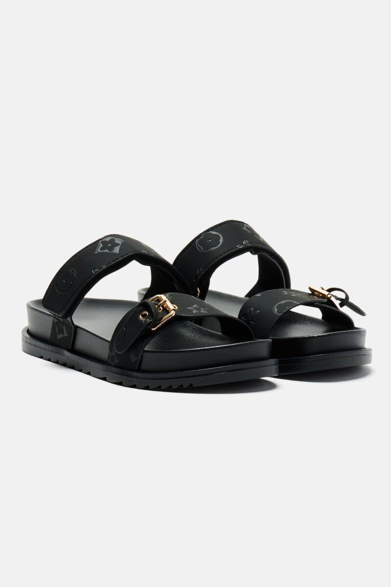 Sandalias Doble Tira en Negro - Image 3