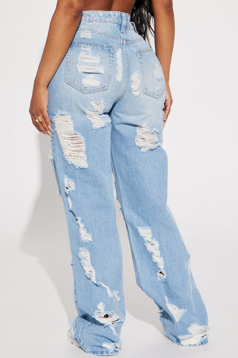 Jeans Baggy Rotos y Desgastados con Pretina Doblada - Image 6