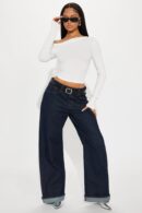 Jeans Baggy de Pierna Ancha con Cintura Ajustable