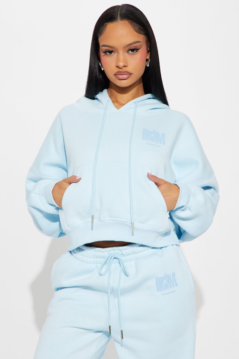 Conjunto de Pantalón y Buzo de Frisa en Celeste Claro - Image 2